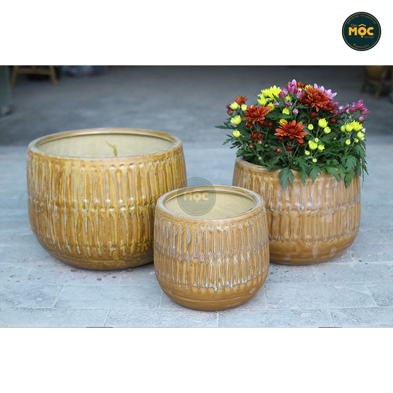 Mờ | 3744 Chậu ID Bầu Đáy Khía 28x28x22 M26